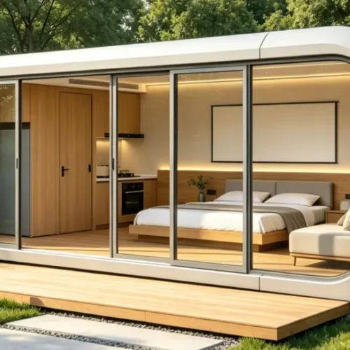 11.5×2.2×2.5m Apple Cabin Modular Glamping Pod