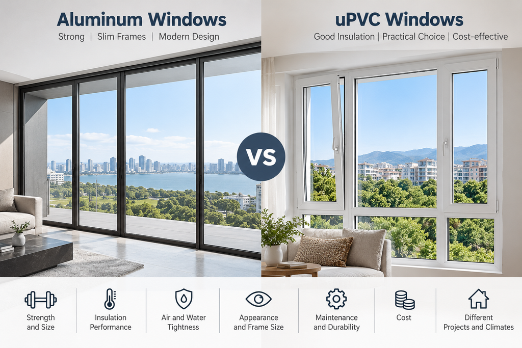 Aluminum vs uPVC Windows comparison for building projects
